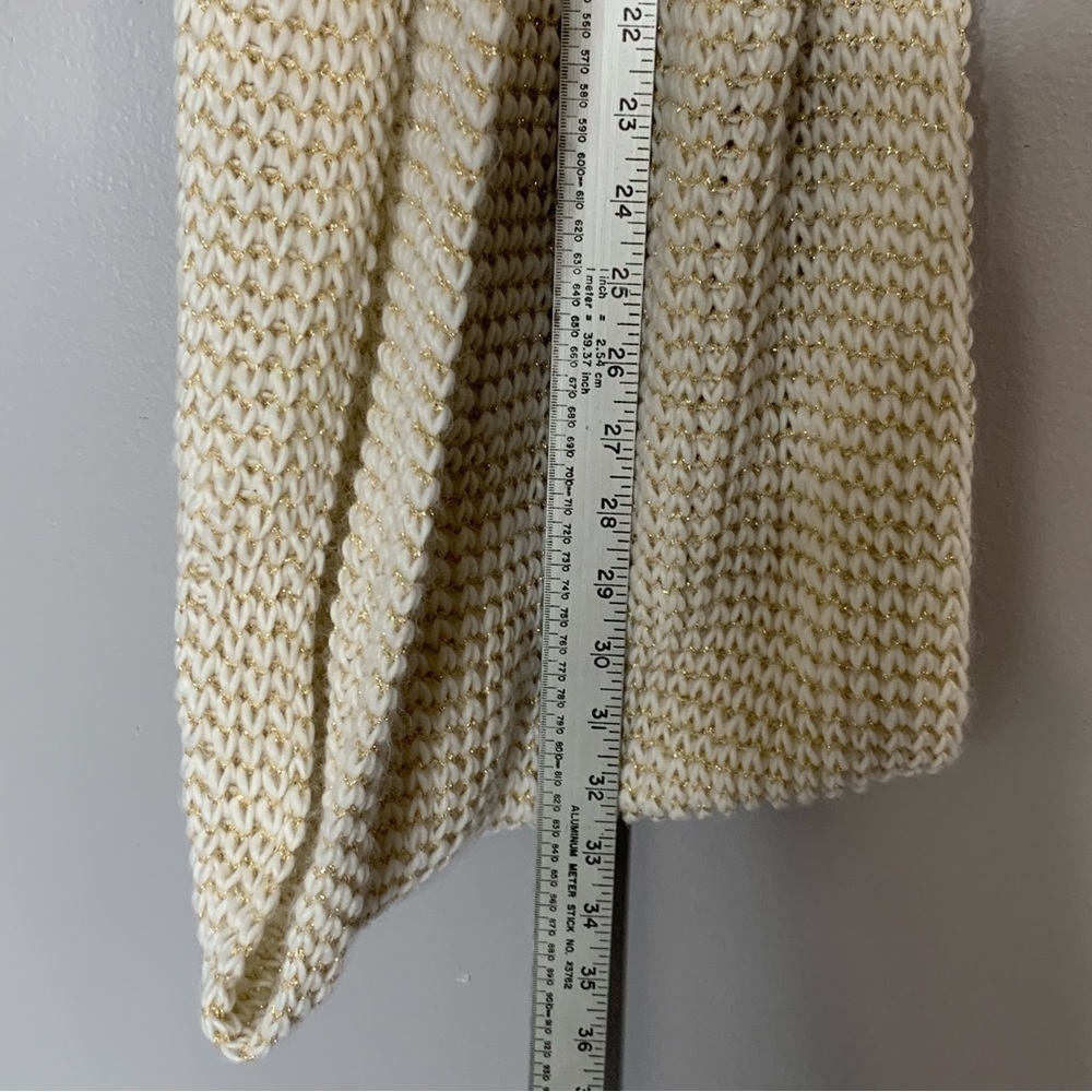 Merona festive white and gold chain‎ knit infinity scarf. - Picture 5 of 6